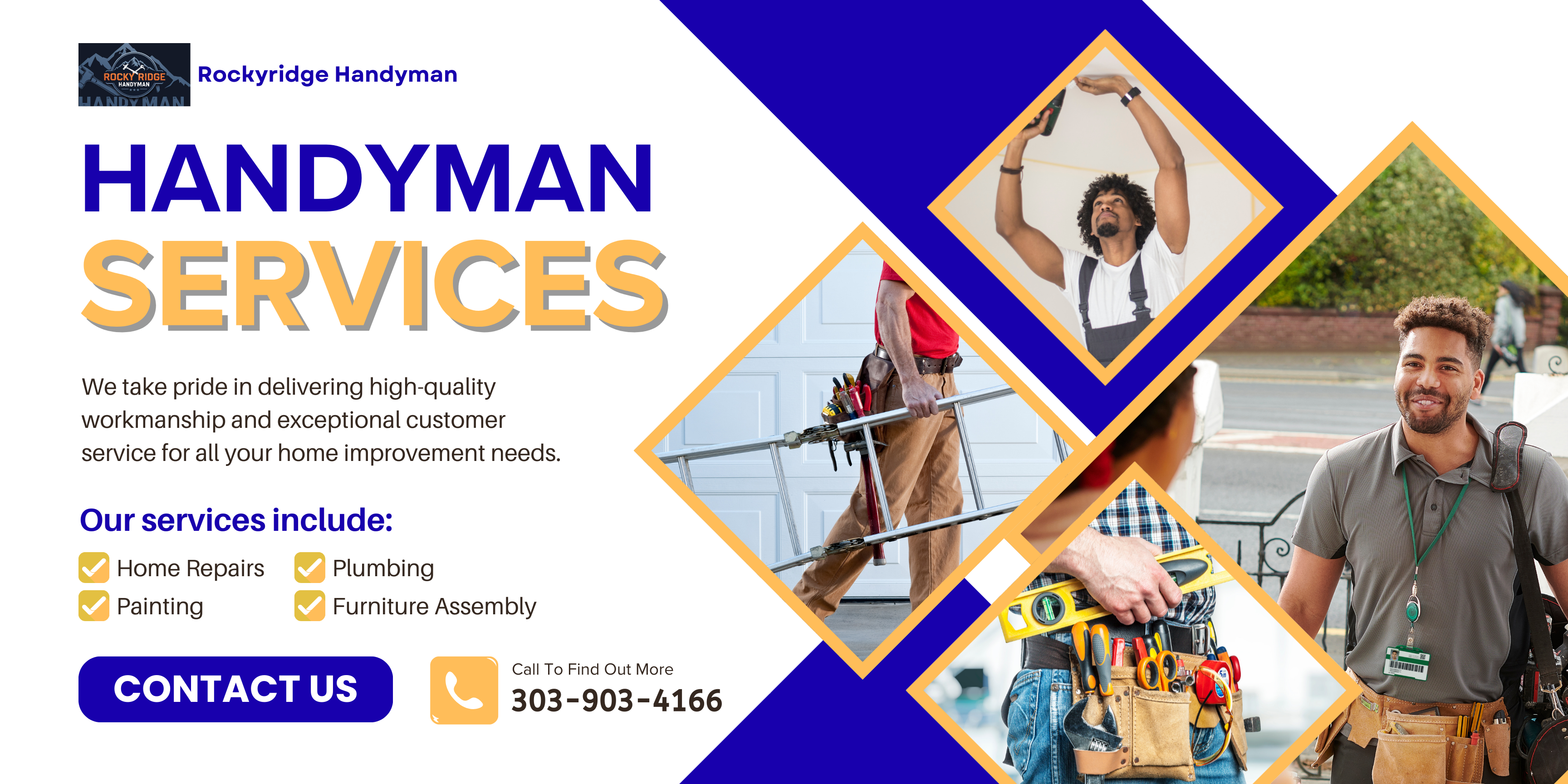 Rocky Ridge Handyman services with team working on home repairs plumbing painting and furniture assembly
